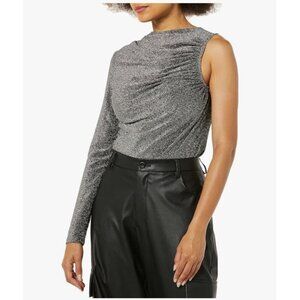 Terea Women's Emiliana One Shoulder Metallic Ruched Top size XL NWT